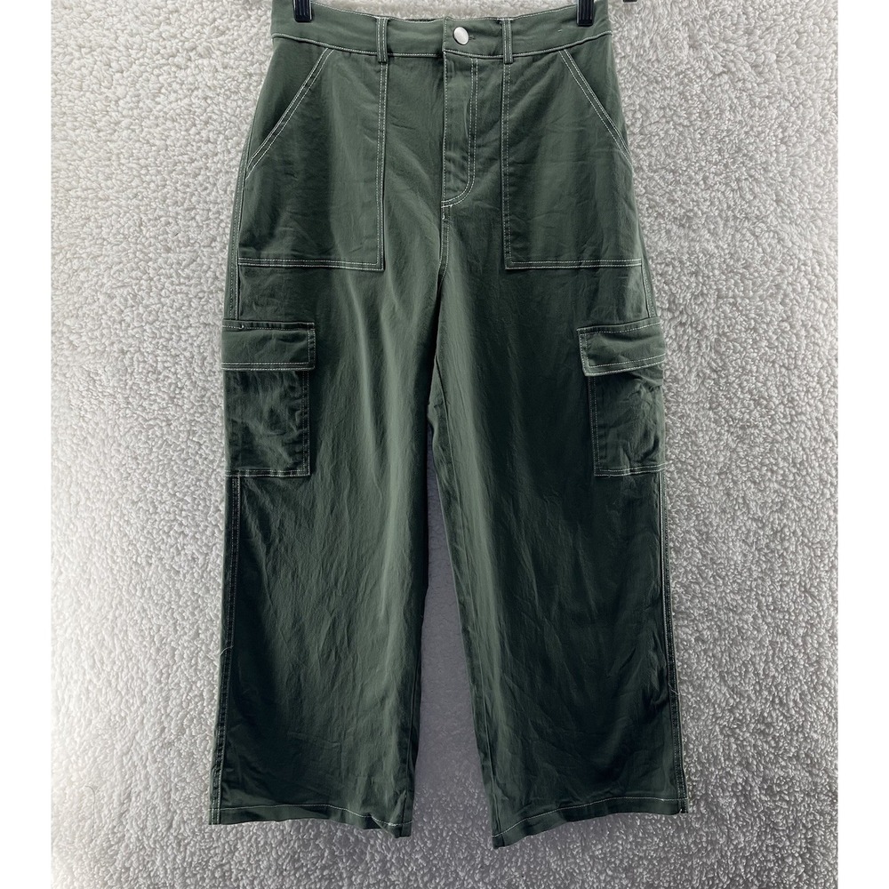 Rachel Paige Women's Large Stretch Wide Leg Cargo Pants Streetwear Y2K Grunge